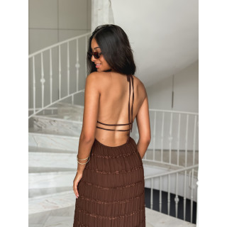 Robe longue Katell - Chocolat