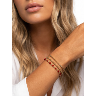 Bracelet Loredanie - Doré/Rouge