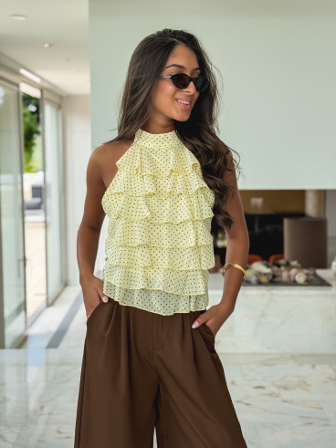 Blouse à pois Tonia - Jaune Blouse à pois Tonia - Jaune