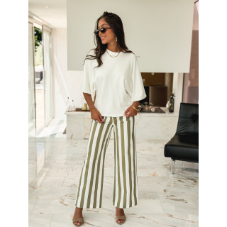 Pantalon Ligné Alizée - Kaki