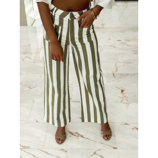 Pantalon Ligné Alizée - Kaki