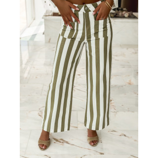 Pantalon Ligné Alizée - Kaki