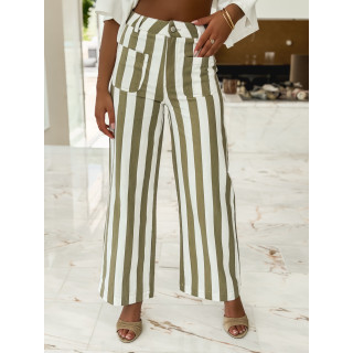 Pantalon Ligné Alizée - Kaki