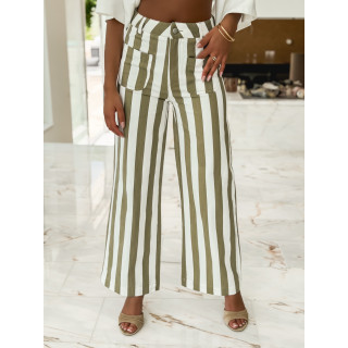 Pantalon Ligné Alizée - Kaki