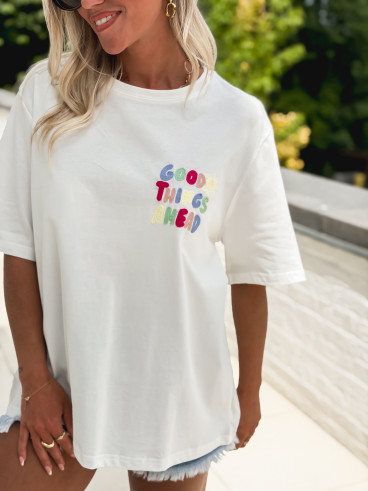 T-shirt "Good things" - Blanc