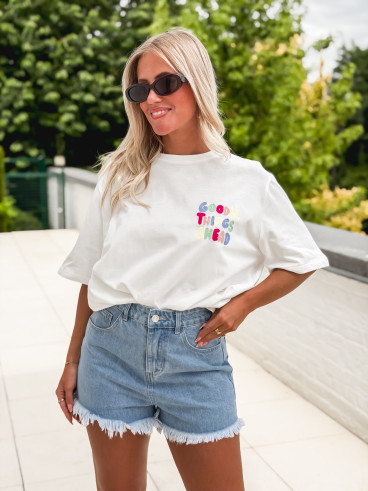 T-shirt "Good things" - Blanc