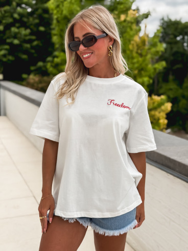 T-shirt "Freedom" - Blanc T-shirt "Freedom" - Blanc
