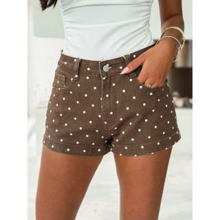 Short à pois Azilis - Chocolat