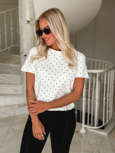 T-shirt à pois Charleen - Blanc