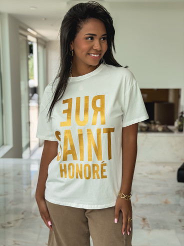 T-shirt Abeline - Blanc/Doré