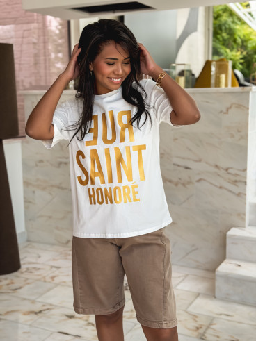 T-shirt Abeline - Blanc/Doré