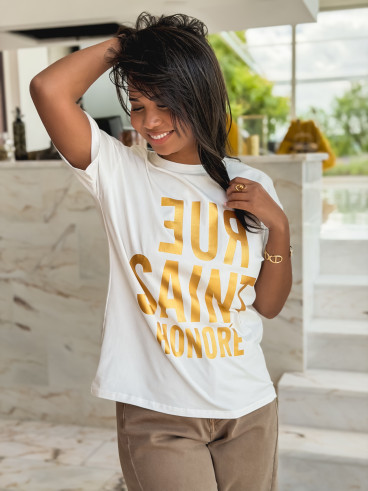 T-shirt Abeline - Blanc/Doré