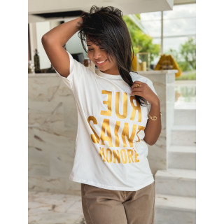 T-shirt Abeline - Blanc/Doré
