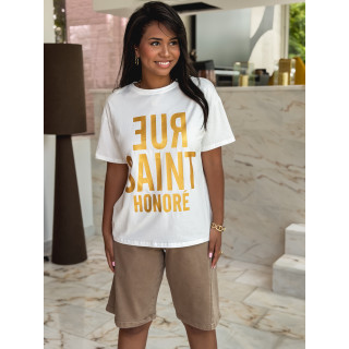 T-shirt Abeline - Blanc/Doré