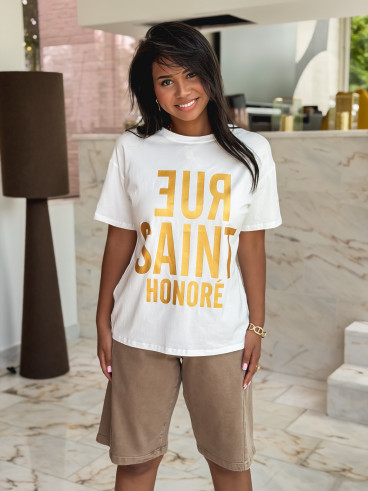 T-shirt Abeline - Blanc/Doré