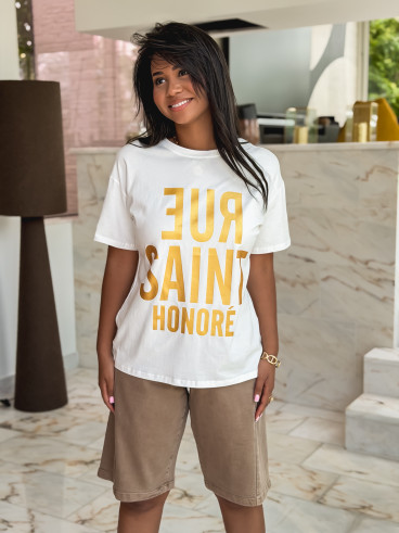 T-shirt Abeline - Blanc/Doré