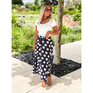 Jupe à pois Loreila - Bleu marine