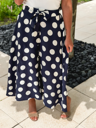 Jupe à pois Loreila - Bleu marine
