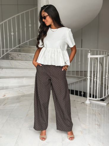Pantalon à pois Lylou - Chocolat Pantalon à pois Lylou - Chocolat