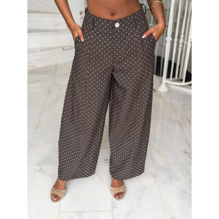 Pantalon à pois Lylou - Chocolat