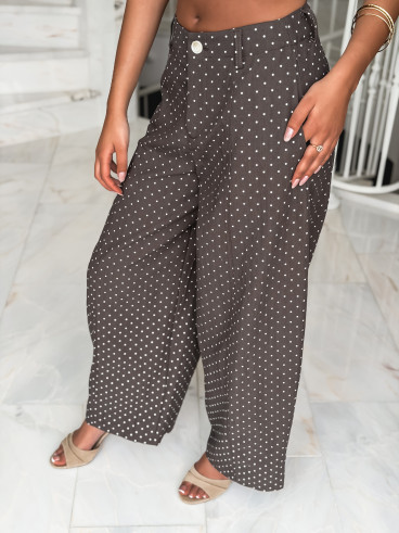 Pantalon à pois Lylou - Chocolat Pantalon à pois Lylou - Chocolat