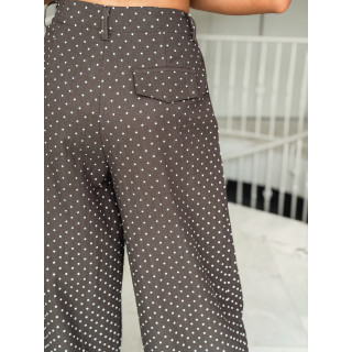 Pantalon à pois Lylou - Chocolat