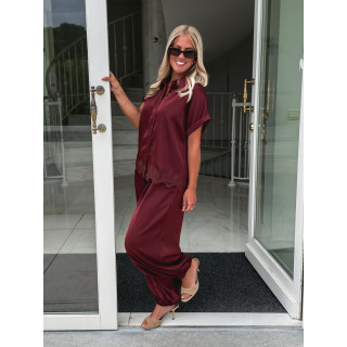 Chemise manches courtes Sybille - Bordeaux
