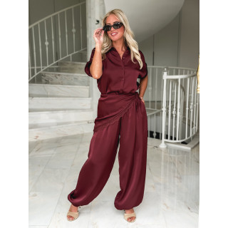 Chemise manches courtes Sybille - Bordeaux