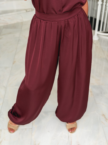Pantalon satiné Sybille - Bordeaux Pantalon satiné Sybille - Bordeaux