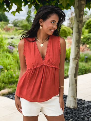 Blouse sans manches Davilla - Terracotta
