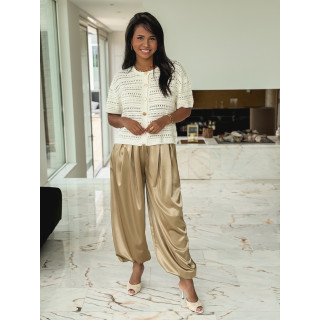 Pantalon satiné Nysa - Taupe
