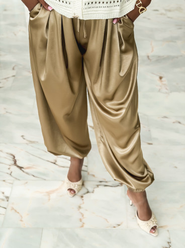 Pantalon satiné Nysa - Taupe