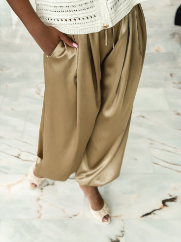 Pantalon satiné Nysa - Taupe
