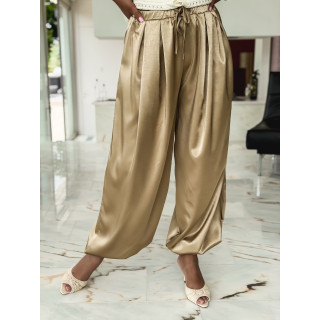 Pantalon satiné Nysa - Taupe