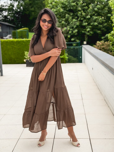Robe longue Sadya - Chocolat Robe longue Sadya - Chocolat