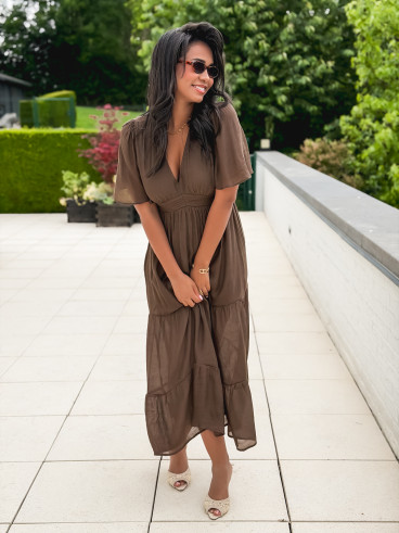 Robe longue Sadya - Chocolat Robe longue Sadya - Chocolat