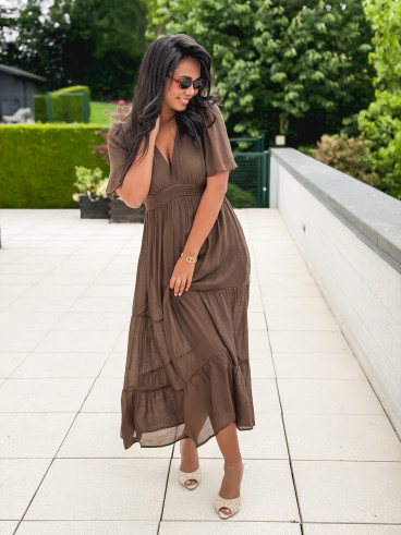Robe longue Sadya - Chocolat Robe longue Sadya - Chocolat