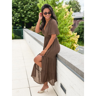 Robe longue Sadya - Chocolat