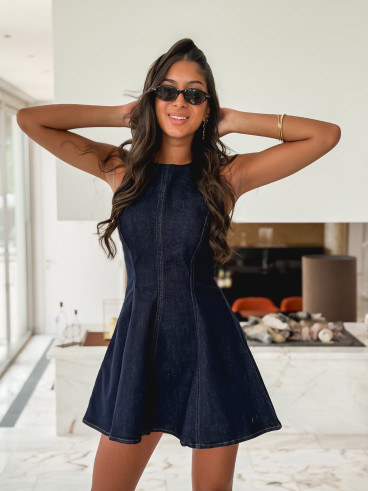 Robe en jeans Keren - Bleu marine