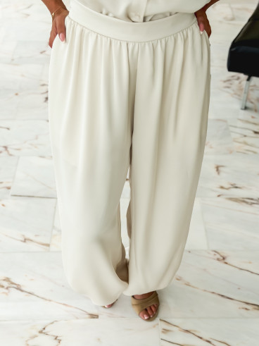 Pantalon satiné Sybille - Beige