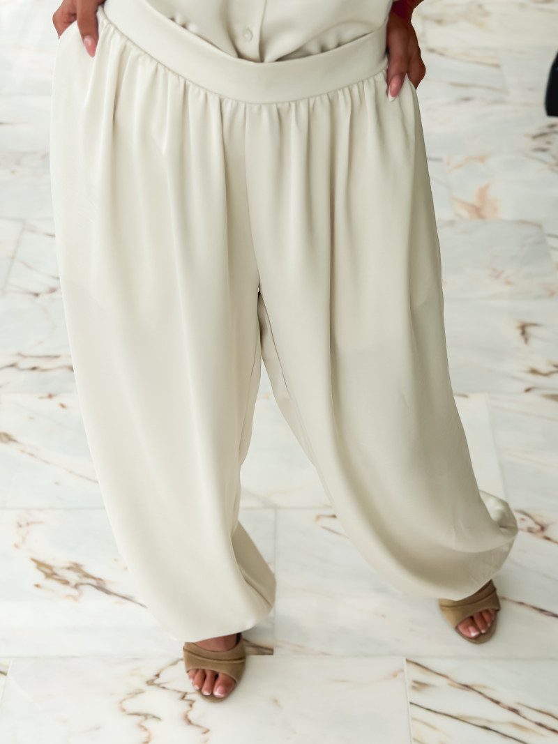 Pantalon satiné Sybille - Beige