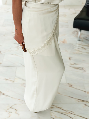 Pantalon satiné Sybille - Beige