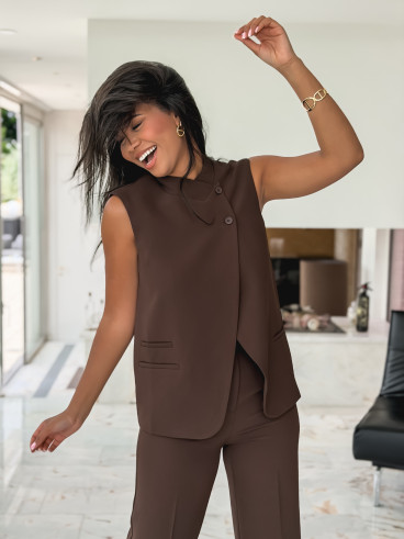 Blazer sans manches Debbie - Chocolat
