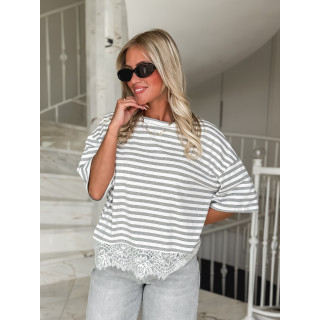 T-shirt ligné Line - Gris