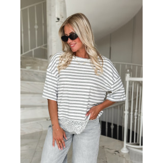 T-shirt ligné Line - Gris