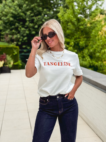 T-shirt "Tangerine" - Blanc/Orange