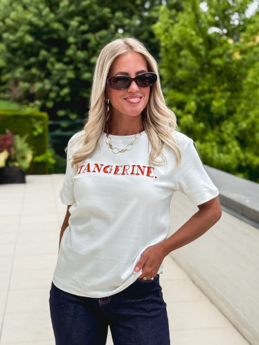 T-shirt "Tangerine" - Blanc/Orange