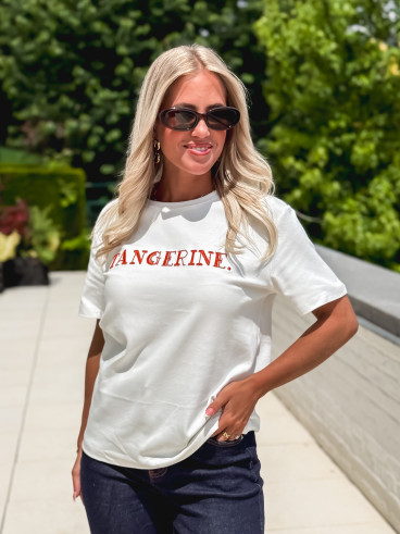 T-shirt "Tangerine" - Blanc/Orange