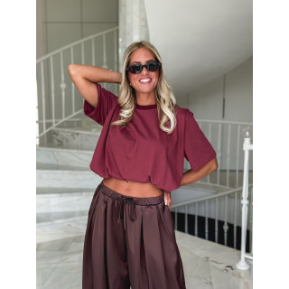 Pantalon satiné Nysa - Chocolat