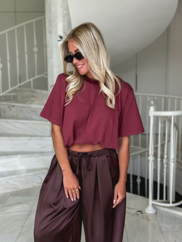 Pantalon satiné Nysa - Chocolat Pantalon satiné Nysa - Chocolat